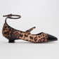 Uster - Black-Yellow Patterned Low Block Heel Shoe (Women)
