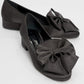 Real - Black Satin Heeled Ballet Flat (Women)