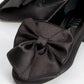 Real - Black Satin Heeled Ballet Flat (Women)