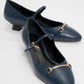Ojen - Navy Low Heel Shoe (Women)