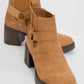 Felin - Tan Elasticated Buckle Block Heel Boot (Women)