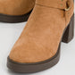 Felin - Tan Elasticated Buckle Block Heel Boot (Women)