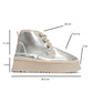 Ovela - Silver Chunky Sole Lace-Up Sport Boot (Women)