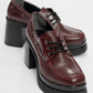 Dudley - Burgundy Lace-Up Platform Heel Shoe (Women)