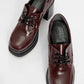 Dudley - Burgundy Lace-Up Platform Heel Shoe (Women)