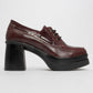 Dudley - Burgundy Lace-Up Platform Heel Shoe (Women)