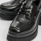 Dudley - Black Lace-Up Platform Heel Shoe (Women)