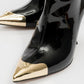 Velada - Black Patent Gold-Detail Zip Heel Boot (Women)