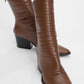 Laval - Cognac Back-Zip Chunky Heel Boot (Women)