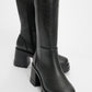 Olia - Black Block Heel Ankle Boot (Women)