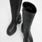 Olia - Black Block Heel Ankle Boot (Women)