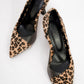 653 - Black And Yellow Patterned Heeled Shoe (Women)