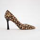 653 - Black And Yellow Patterned Heeled Shoe (Women)