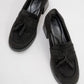 Marlo - Black Suede Tassel Block Heel Loafer (Women)