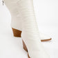 Laval - White Back-Zip Block Heel Boot (Women)