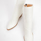 Laval - White Back-Zip Block Heel Boot (Women)