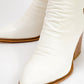 Laval - White Back-Zip Block Heel Boot (Women)