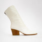 Laval - White Back-Zip Block Heel Boot (Women)
