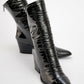 Laval - Black Patent Block Heel Boot (Women)