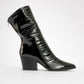 Laval - Black Patent Block Heel Boot (Women)
