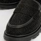 Babel Black Stone Embellished Suede Loafer (Women)