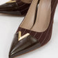 Arrow - Brown Striped Patent Gold Buckle High-Heel Shoe (Women)