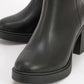 Mier - Black Chain Detail Chunky Heel Boot (Women)
