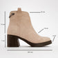 Mier - Beige Suede Chain Detail Chunky Heel Boot (Women)