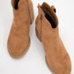 Mier - Cognac Suede Chain Detail Chunky Heel Boot (Women)