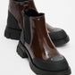 Albia - Cognac Zippered Elastic Boot (Women)