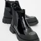 Albia - Black Zippered Elastic Boot (Women)