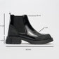 Albia - Black Zippered Elastic Boot (Women)