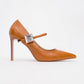Pattaya - Cognac Stone-Embellished Stiletto Pump (Women)