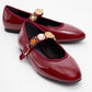 Lauras - Burgundy Patent Embellished Ballet Flat (Women)