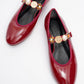 Lauras - Burgundy Patent Embellished Ballet Flat (Women)