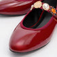 Lauras - Burgundy Patent Embellished Ballet Flat (Women)