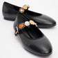 Lauras - Black Embellished Ballet Flat (Women)