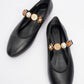Lauras - Black Embellished Ballet Flat (Women)