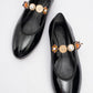 Lauras - Black Patent Embellished Ballet Flat (Women)