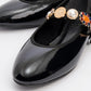 Lauras - Black Patent Embellished Ballet Flat (Women)