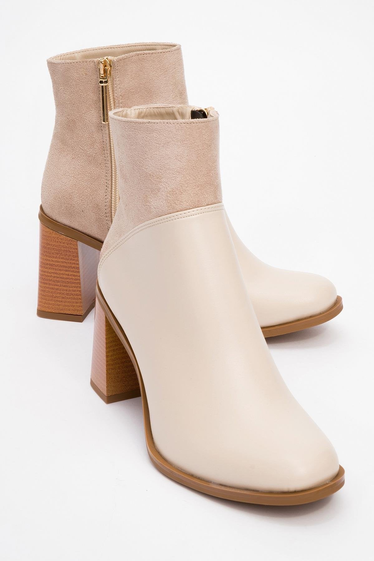 Ropa Beige Block Heel Ankle Boot (Women) – Prologue Shoes
