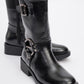 Fies Black Buckled Boot (Women)