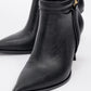 Berton - Black Zippered Pointed Toe High Heel Boot (Women)