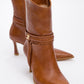 Berton - Cognac Zippered Pointed Toe High Heel Boot (Women)