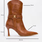 Berton - Cognac Zippered Pointed Toe High Heel Boot (Women)