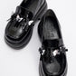 Indios - Black Patent Butterfly Buckle Wedge Heel Casual Shoe (Women)