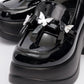 Indios - Black Patent Butterfly Buckle Wedge Heel Casual Shoe (Women)