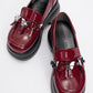 Indios - Burgundy Patent Butterfly Buckle Wedge Heel Casual Shoe (Women)