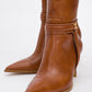 Melinka - Cognac Pointed Toe High Heel Boot (Women)