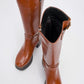 Rock - Cognac Buckle Zip Platform Heel Boot (Women)